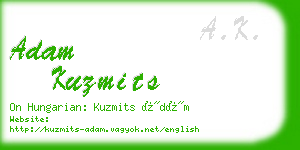 adam kuzmits business card